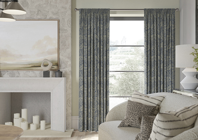 William Morris At Home Larkspur, Woven Indigo - Made to Measure Curtains - Image 3